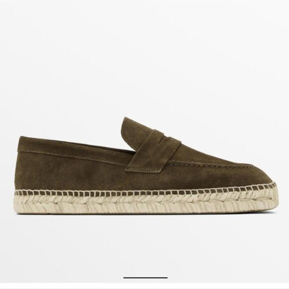NWT MASSIMO DUTTI | Penny strap espadrilles Shoes Suede Womens Sz 41 - Picture 1 of 7